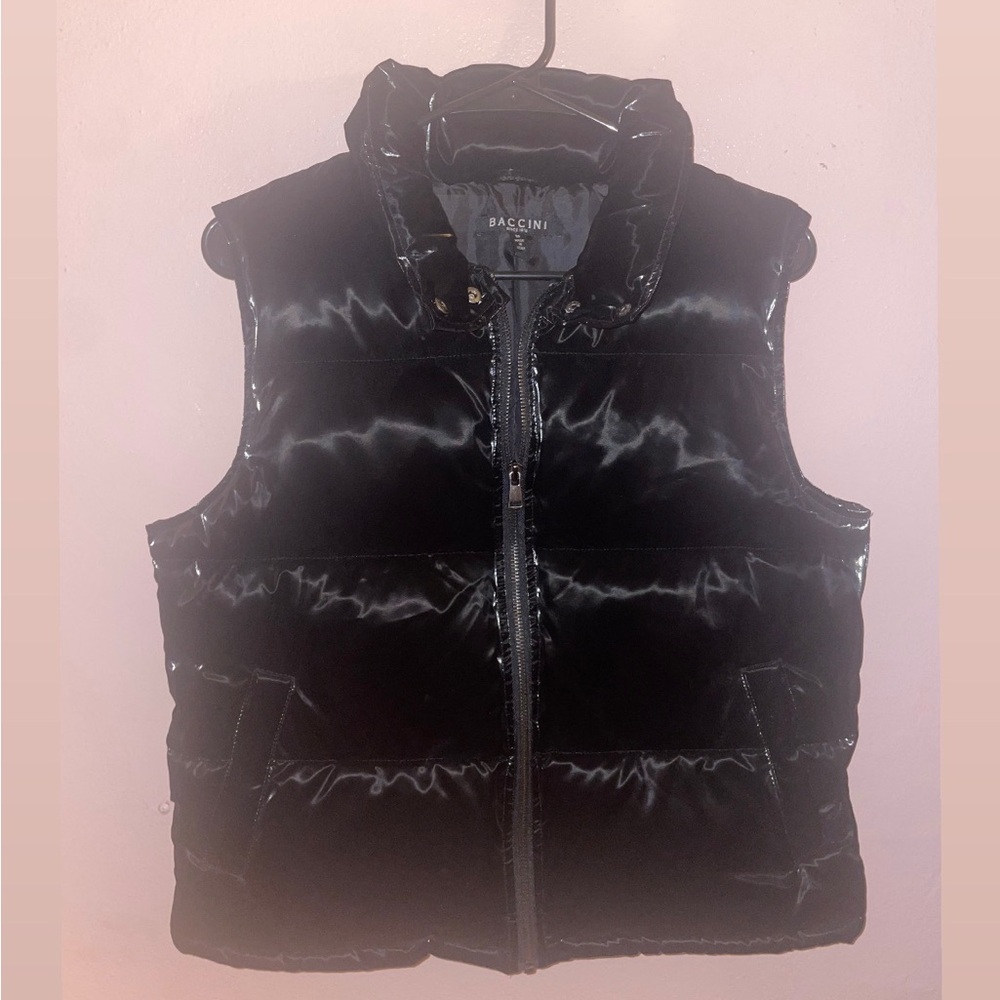 Baccini Shiny Black Puffer Vest